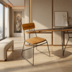 Ghế Cà Phê Gỗ Poplar Sắt Sơn Tĩnh Điện 4